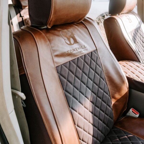 Lux-Ride Full Set Artificial Leather Seat Covers For Toyota Hilux Mk7 (2005-2015) - Black
